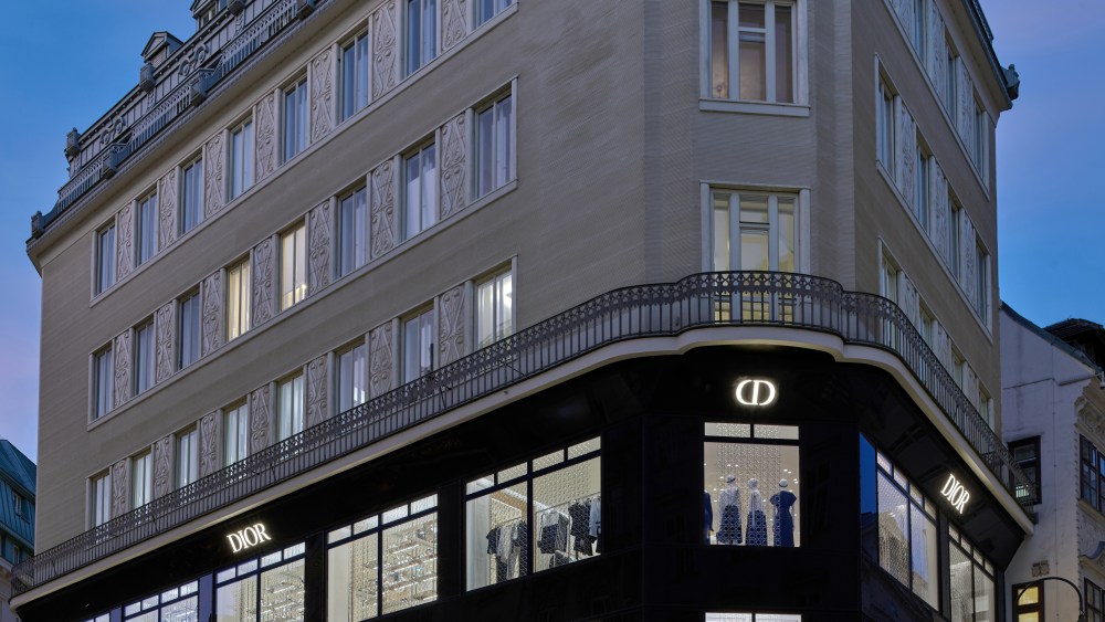 Exterior of Dior's new store in Vienna's "Golden Quarter."