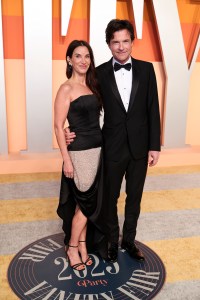 Amanda Anka, Jason Bateman at the 2025 Vanity Fair Oscar Party Hosted By Radhika Jones held at Wallis Annenberg Center for the Performing Arts on March 02, 2025 in Beverly Hills, California.