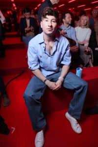 PARIS, FRANCE - MARCH 09: Barry Keoghan attends Valentino "Le meta-theatre des intimites" show as part of Paris Fashion Week on March 09, 2025 in Paris, France. (Photo by Victor Boyko/Getty Images for Valentino)