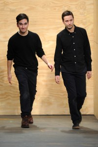 Lazaro Hernandez and Jack McCollough on the runway at Proenza Schouler Fall 2012 ready-to-wear show.