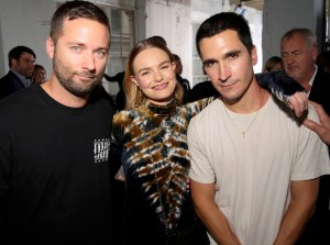 Jack McCollough, Kate Bosworth and Lazaro Hernandez at  at Proenza Schouler Spring 2019 ready-to-wear show.