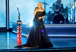 NASHVILLE, TENNESSEE - MARCH 19: Carrie Underwood performs onstage during Opry 100: A Live Celebration at Grand Ole Opry at the Ryman Auditorium on March 19, 2025 in Nashville, Tennessee.  (Photo by Jason Kempin/Getty Images for the Grand Ole Opry)