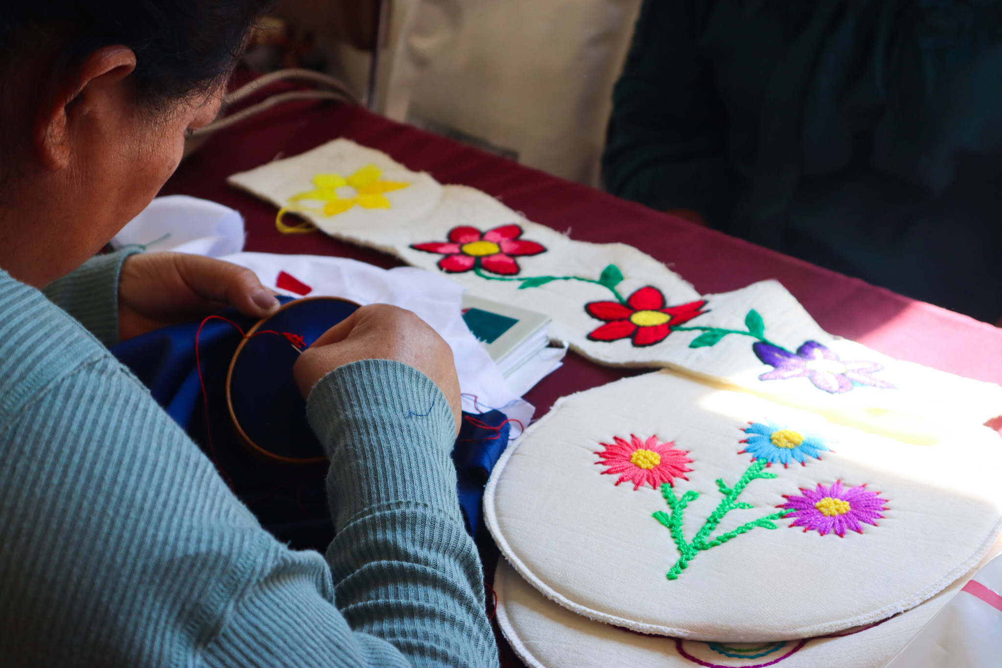A woman artisan enrolled in the Prada Group and UNFPA training program in Mexico.