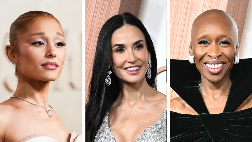 Best Makeup at the Oscars, From Demi Moore's Dewy Skin to Ariana Grande's Glossy Pink Lips, ariana grande, demi moore, cynthia erivo