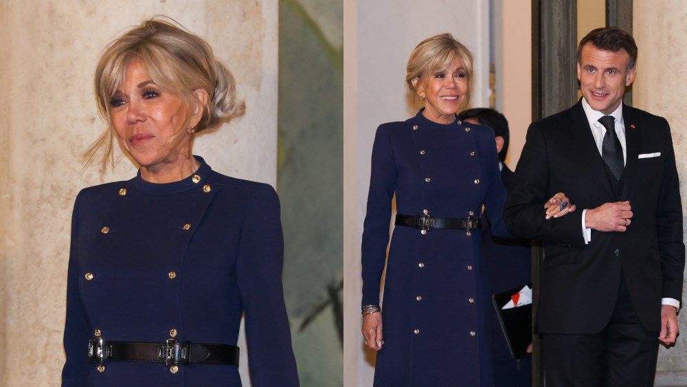 Brigitte Macron and Emmanuel Macron host the President of Uzbekistan in Paris.