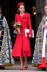LONDON, ENGLAND - MARCH 10: Catherine, Princess of Wales leaves after attending the annual celebrations for Commonwealth Day at Westminster Abbey on March 10, 2025 in London, England. (Photo by Yui Mok - WPA Pool/Getty Images)