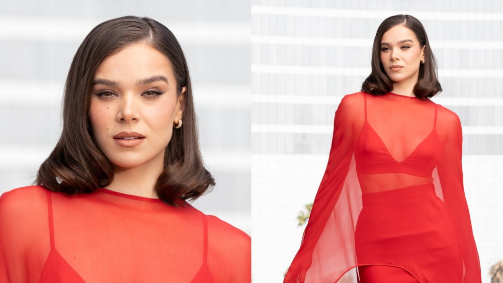 Hailee Steinfeld at the 'Sinners' Mexico City photo call, sheer fashion and peekaboo bra trends