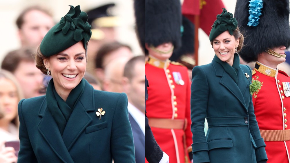 Kate Middleton during the 2025 Irish Guards' St. Patrick's Day Parade at Wellington Barracks on March 17 in London. 