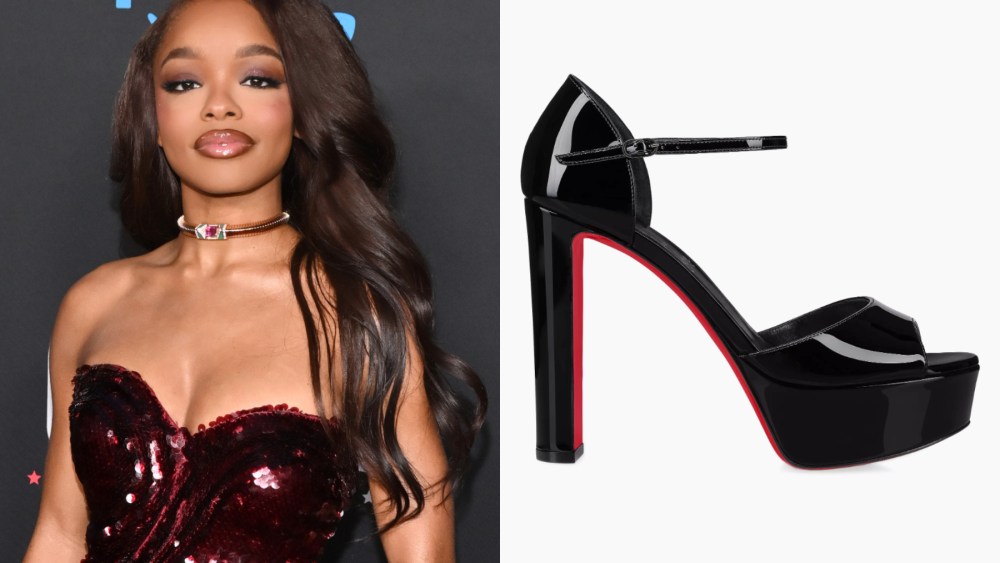 Marsai Martin, christian louboutin, louboutin, platform sandal, patent leather, platforms, red carpet,