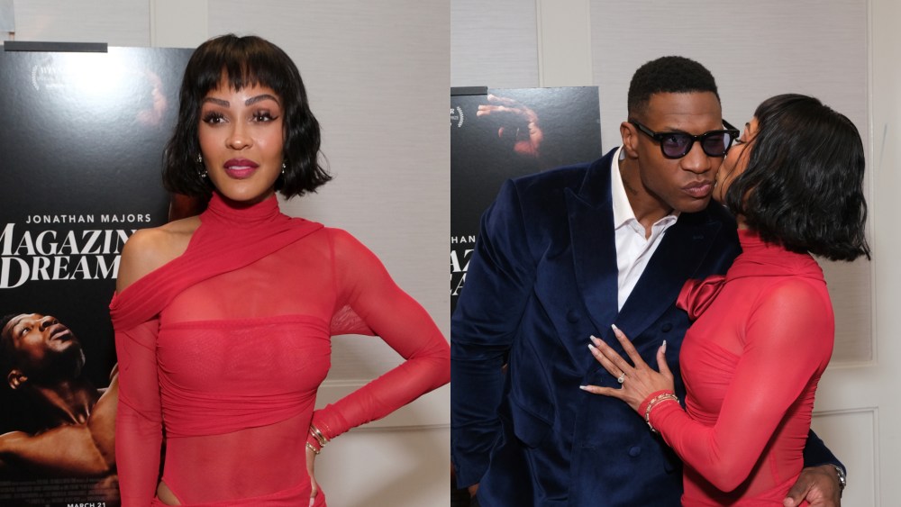 Meagan Good and Jonathan Majors seen at Briarcliff Entertainment's "Magazine Dreams" Los Angeles screening at The London West Hollywood on March 17 in West Hollywood, Calif.