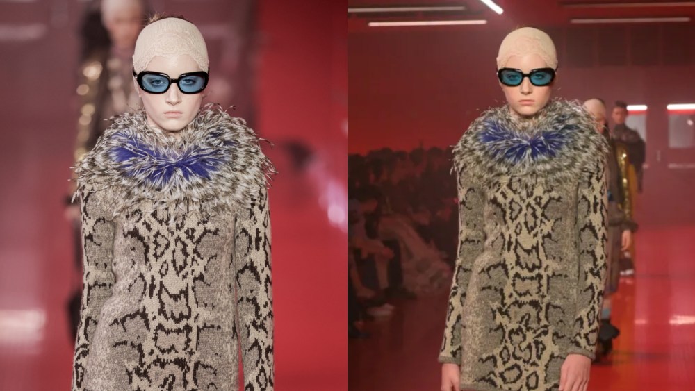 Naomi Watts' daughter Kai Schreiber walks the runway for Valentino's fall 2025 ready-to-wear collection during Paris Fashion Week.