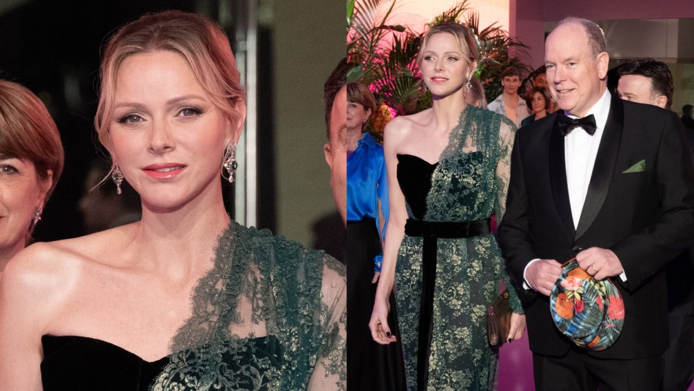Princess Charlene and Prince Albert II of Monaco attend the 2025 Rose Ball in Maonco, dolce and gabbana dress