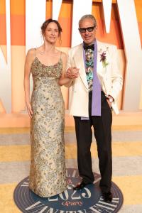 Emilie Livingston, Jeff Goldblum at the 2025 Vanity Fair Oscar Party Hosted By Radhika Jones held at Wallis Annenberg Center for the Performing Arts on March 02, 2025 in Beverly Hills, California.