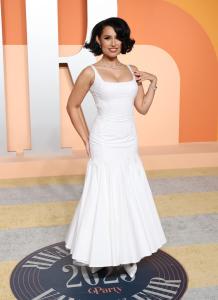 Raye at the 2025 Vanity Fair Oscar Party Hosted By Radhika Jones held at Wallis Annenberg Center for the Performing Arts on March 02, 2025 in Beverly Hills, California.