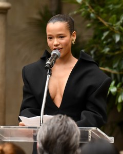 Taylor Russell at the Vogue World: Hollywood Announcement at Chateau Marmont on March 26, 2025 in West Hollywood, California.