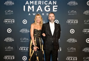 NEW YORK, NEW YORK - APRIL 29: (L-R) Ulla Johnson and Thibaut Perrin-Faivre attend the 2025 AAFA American Image Awards on April 29, 2025 in New York City. (Photo by Slaven Vlasic/Getty Images for AAFA American Image Awards)