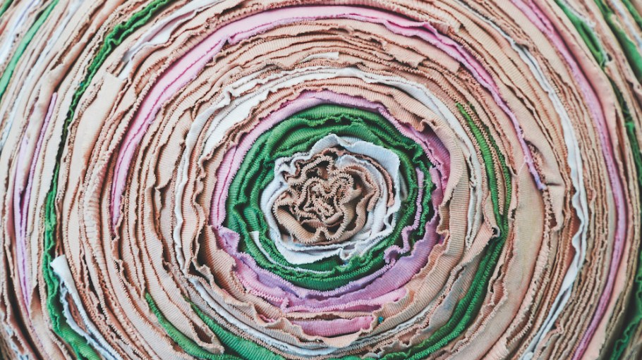 Design circle fabric pattern background, handmade recycle fabric