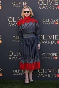 LONDON, ENGLAND - APRIL 06: Cate Blanchett attends The Olivier Awards 2025 at The Royal Albert Hall on April 06, 2025 in London, England. (Photo by Neil Mockford/WireImage)