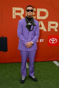 GREEN BAY, WISCONSIN - APRIL 24: Wide Receiver Tetairoa McMillan of Arizona arrives prior to the 2025 NFL Draft at Lambeau Field on April 24, 2025 in Green Bay, Wisconsin.  (Photo by Michael Reaves/Getty Images)