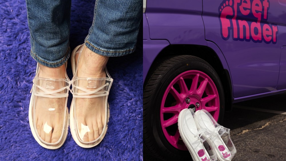 Hey Dude x Feet Finder April Fool's Day campaign.