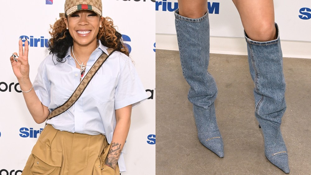 Keyshia Cole pays a visit to at SiriusXM Studios on April 17, 2025 in Los Angeles, California.