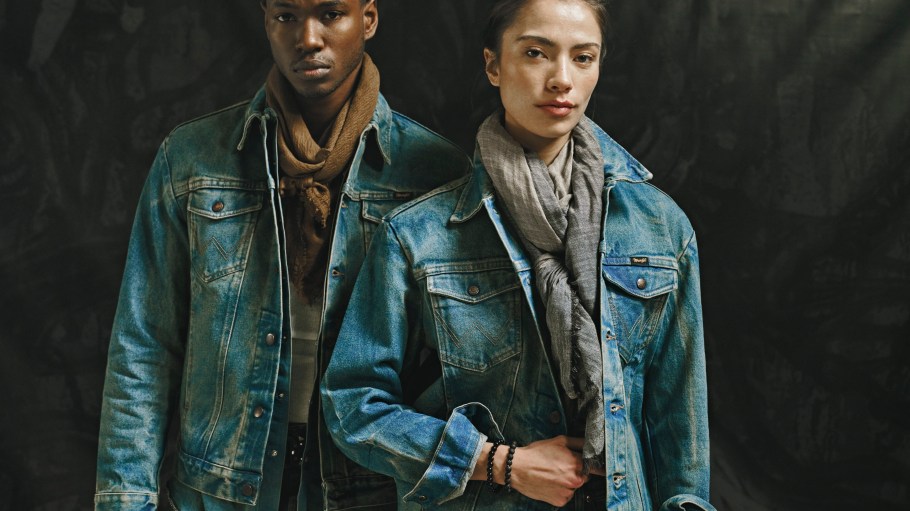 Models wear pieces from Wrangler's collaborative collection with HBO's "The Last of Us."