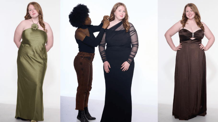 At center, Phylicia B. Alexander and Meghan Hall. Looks styled by Phylicia B. Alexander. Photos by George Chinsee for Sourcing Journal.