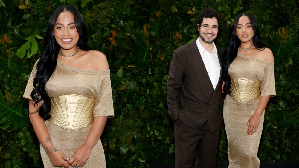 Ayesha Curry wears custom GapStudio alongside Zac Posen at the SFMOMA Art Bash.