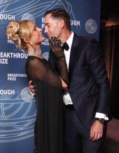 Paris Hilton, Carter Reum at The 11th Breakthrough Prize Ceremony held at Barker Hanger on April 05, 2025 in Santa Monica, California.