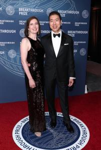 Julie Liu, David R. Liu at The 11th Breakthrough Prize Ceremony held at Barker Hanger on April 05, 2025 in Santa Monica, California.