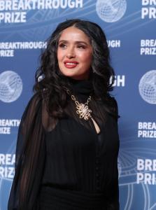 Salma Hayek at The 11th Breakthrough Prize Ceremony held at Barker Hanger on April 05, 2025 in Santa Monica, California.