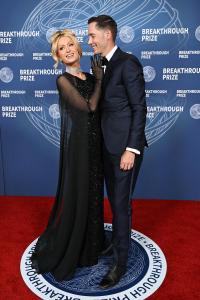 Paris Hilton, Carter Reum at The 11th Breakthrough Prize Ceremony held at Barker Hanger on April 05, 2025 in Santa Monica, California.