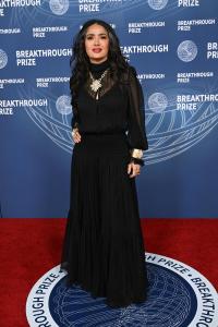 Salma Hayek Pinault at The 11th Breakthrough Prize Ceremony held at Barker Hanger on April 05, 2025 in Santa Monica, California.