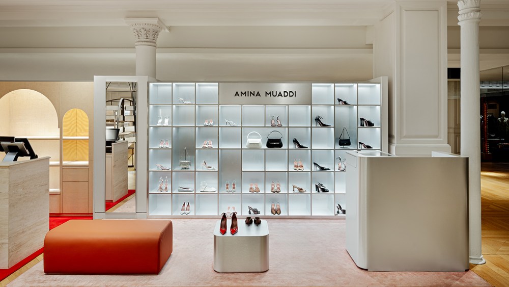 Amina Muaddi, Le Bon Marche, Rive Gauche, Paris, shop, store, shoe store, heels, designer shoes