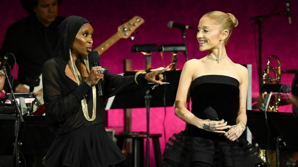 Cynthia Erivo wears Alaïa, Ariana Grande opts for Emporio Armani at CinemaCon 2025 in Las Vegas.