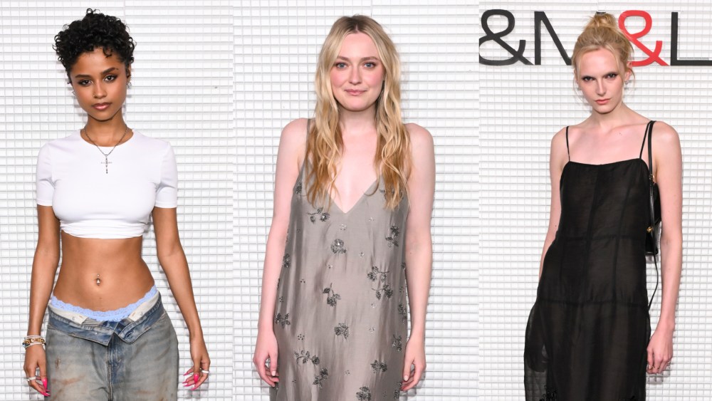 Tyla, Dakota Fanning and Alex Consani at the H&M & LA event on April 9 in Los Angeles.