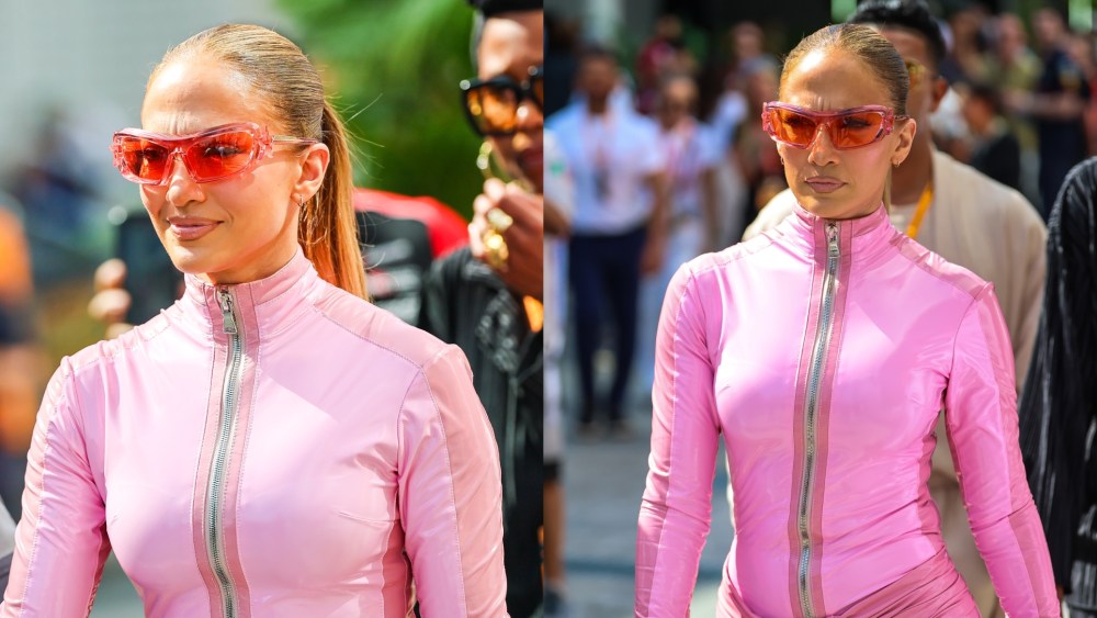 Jennifer Lopez wears Usama Ishtay at the F1 Grand Prix of Saudi Arabia.