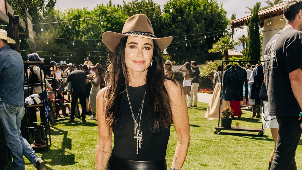 Kyle Richards at the Stetson x Ray’s Hometown Bar Backyard BBQ Stagecoach party on April 26, 2025.