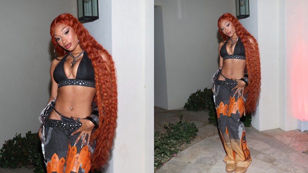 Megan Thee Stallion wears Who Decides War at Coachella.