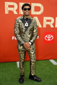 GREEN BAY, WISCONSIN - APRIL 24: Wide Receiver Matthew Golden of Texas arrives prior to the 2025 NFL Draft at Lambeau Field on April 24, 2025 in Green Bay, Wisconsin.  (Photo by Michael Reaves/Getty Images)