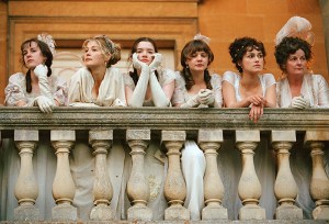 PRIDE AND PREJUDICE, Jena Malone, Rosamund Pike, Talulah Riley, Carey Mulligan, Keira Knightley, Brenda Blethyn, 2005, (c) Focus Features/courtesy Everett Collection