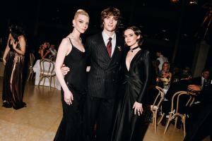 Anya Taylor-Joy, Malcolm McRae, Zoey Deutch at the Tiffany Blue Book Gala held at The Metropolitan Museum of Art on April 25, 2025 in New York, New York.