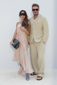 VERSAILLES, FRANCE - JUNE 26: Victoria Beckham and David Beckham attend the "Le Chouchou" Jacquemus' Fashion Show at Chateau de Versailles on June 26, 2023 in Versailles, France. (Photo by Pascal Le Segretain/Getty Images)
