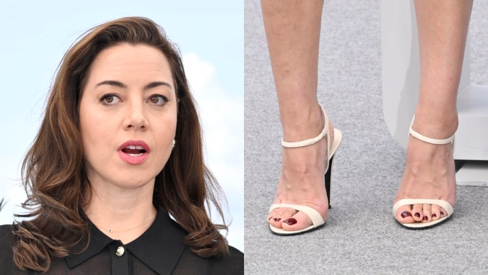 Aubrey Plaza prada high heels attends the "Honey Don't!" photocall at the 78th annual Cannes Film Festival at Palais des Festivals on May 24, 2025 in Cannes, France.