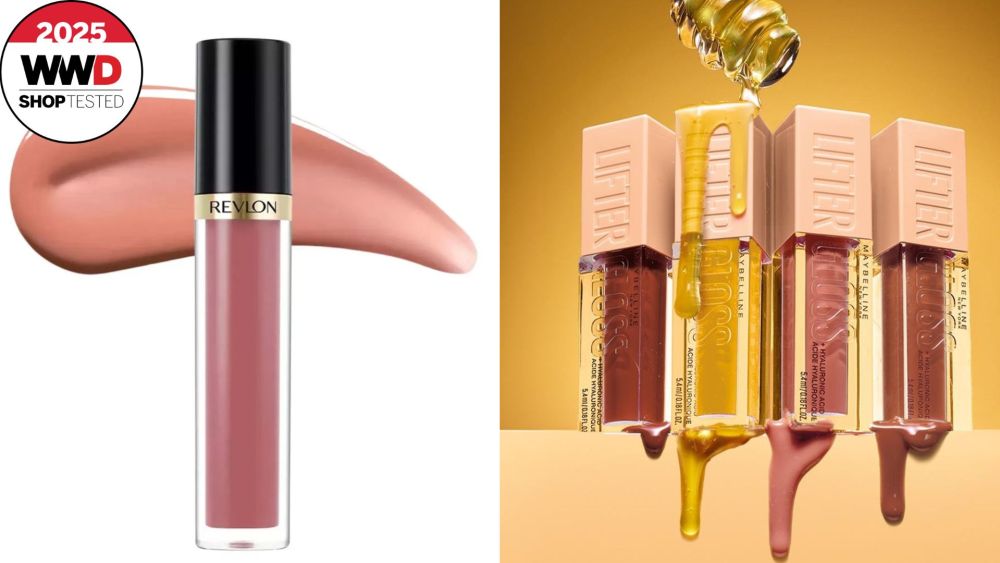 pink drugstore lip gloss 