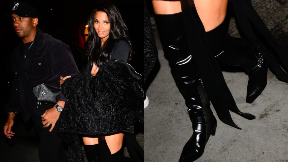 Ciara and Russell Wilson are seen outside Cafe Zaffri on April 30, 2025 in New York City.