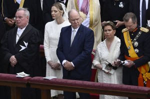 VATICAN CITY, VATICAN - MAY 18: Princess Charlene of Monaco, Prince Albert II of Monaco, Grand Duchess Maria Teresa and Grand Duke Henri of Luxembourg pray during the Inauguration Mass of Pope Leo XIV in St Peter's Square on May 18, 2025 in Vatican City, Vatican. Pope Leo XIV (formerly Cardinal Robert Francis Prevost) presided over his inauguration mass in St Peter's Square after his election on May 8th. (Photo by Antonio Masiello/Getty Images)