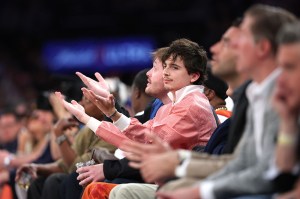 NEW YORK, NEW YORK - MAY 21:  Timothee Chalamet attends Game One of the Eastern Conference Finals of the 2025 NBA Playoffs between the New York Knicks and the Indiana Pacers at Madison Square Garden on May 21, 2025 in New York City. NOTE TO USER: User expressly acknowledges and agrees that, by downloading and or using this photograph, User is consenting to the terms and conditions of the Getty Images License Agreement. (Photo by Sarah Stier/Getty Images)
