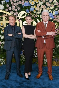 Martin Short, Selena Gomez, Steve Martin at the Disney 2025 Upfront Red Carpet held at North Javits Center on May 13, 2025 in New York, New York.