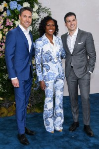 Whit Johnson, Janai Norman, Gio Benitez at the Disney 2025 Upfront Red Carpet held at North Javits Center on May 13, 2025 in New York, New York.